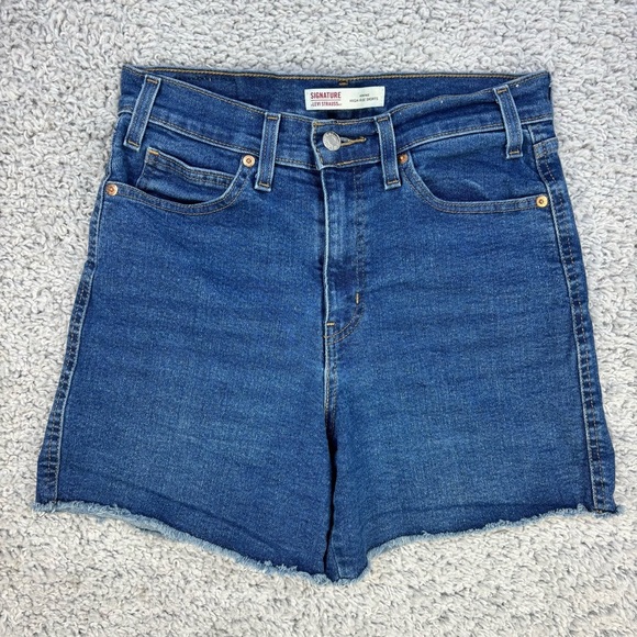 Levi's Shorts Womens 6 High Rise Stretch Classic Casual Raw Hem Frayed Everyday - Picture 1 of 6